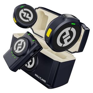 ميكروفون لافاليير لاسلكي هولي لاند M2 - بطارية تدوم 40 ساعة / مدى 300 متر - أسود