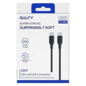 Gulfy - Cable USB-C To USB-C - 1M - 60W - Black