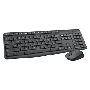  طقم لوحة مفاتيح وماوس لاسلكي من لوجيتك MK235 - اسود 