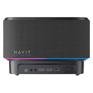 جهاز عرض ذكي هافيت - PJ300 بلس - تقنية عرض بحجم 4.45 انج ايل سي دي - اضاءة RGB - اسود