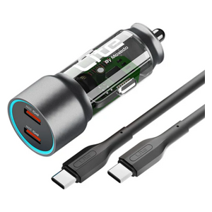 شاحن سيارة Moxedo Lite - قوة 40W - منفذين يو اس بي سي - تقنية PD 3.0 - اسود
