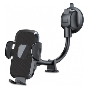  Clevi H865 Magnetic Phone Holder - Retractable - Flexible Arm - Strong Suction Base - 360 Degree - Black 