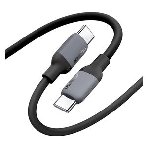 كيبل يوجرين من يو اس بي سي  إلى يو اس بي سي - طول 2M - قوة 60W - خامة السيليكون الناعم - أسود