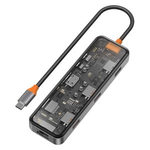 WiWU CB008 - 8 IN 1 USB-C Hub - 8 Port - Gray