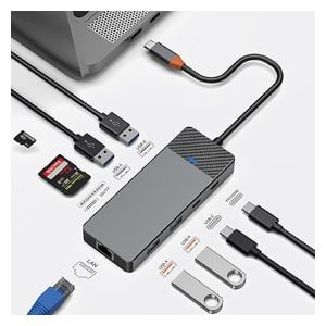 WiWU A923RPT - 9 IN 1 USB-C Hub - 9 Port - Gray