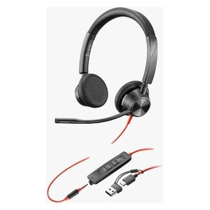  Poly Blackwire 3325 Stereo Wired Headset - USB-C & 3.5mm - Black 