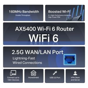تي بي لنك أرشر AX72 برو – راوتر واي فاي 6 – أسود