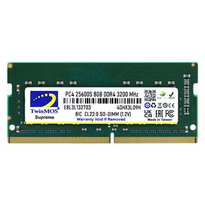  TwinMOS PC4-25600U 8GB DDR4 3200MHz Memory - Black 