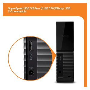 WD - External HDD Hard Drive - 6TB - Black