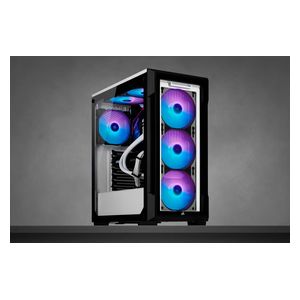  CORSAIR CC-9011191-WW - iCUE 220T RGB Tempered Glass Mid-Tower Smart Case - Steel, Tempered Glass - 3 Fan - 7 Case Expansion Slots - White 