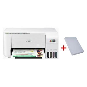  طابعة ايبسون L3256 - نافثة للحبر الكل في واحد ملونة - واي فاي - ابيض + هدية بند ورق 