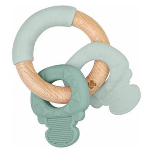 Kikka Boo Silicone and Wood Teether Keys - Mint