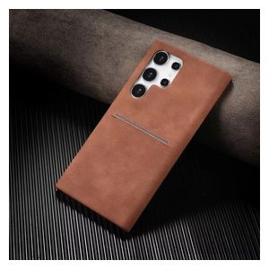  Fashion Case Mobile Cover For Samsung S23 Ultra - Brown 