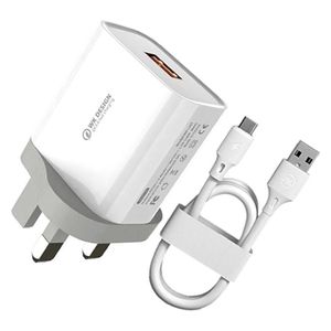  WEKOME WK WP U57 Maxspeed Wall Charger - 18W - USB to USB-C Cable - White 