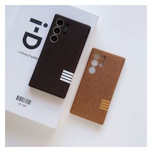  Fashion Case Mobile Cover For Samsung S24 Ultra - Brown 