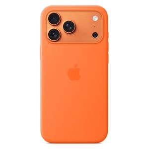  Fashionable silicone case for iPhone 17 Pro Max - supports Mac Save - with camera control - Orange 