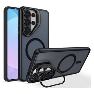  Fashion Case Acrylic MagSafe Stand Case for Samsung Galaxy S26 Ultra - Black 