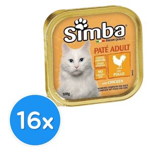  Simba Paté with Chicken Adult Cat Food - 16 Pieces 