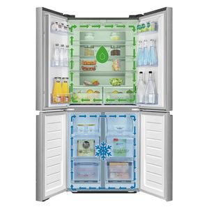 ثلاجة هايسنس ذات الابواب المزدوجة – 15 قدم – RQ561N4AC1 – سلفر