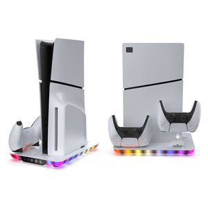 حامل بلي ستيشن مع تبريد متعدد الوظائف دوبي - PS5-RGB - ابيض
