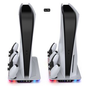  حامل بلي ستيشن مع تبريد متعدد الوظائف دوبي - PS5-RGB - ابيض 