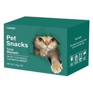  Faenbei Creamy Cat Treats with Tuna and Mussels - 60 Pieces 