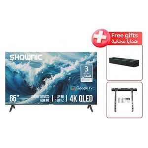  شاشة شونك 65-انج فئة TP-QGU65A-120 - سمارت - 4K - QLED 120هيرتز+ سماعات ساوند بار سكاي ورث - LH LP-S3 + ستاند حائط 
