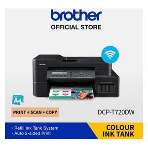  طابعة برذر نافثة للحبر الكل في واحد ملونة - DCP-T720DW - واي فاي - اسود 
