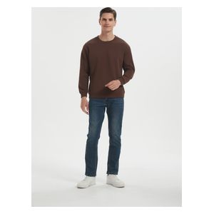  Stylish Bee Jumper for Men, L - Brown 