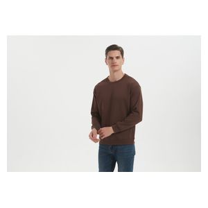  Stylish Bee Jumper for Men, L - Brown 