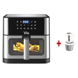  قلاية هوائية فيو - 10لتر - V40010L - سلفر + مفرمة فايو - B02-2L - ابيض 