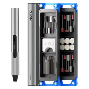 طقم أداة دوارة HOTO  كهربائية - محرك Brushless - عدد 38 قطعة - سرعة قابل للتعديل - إضاءة LED