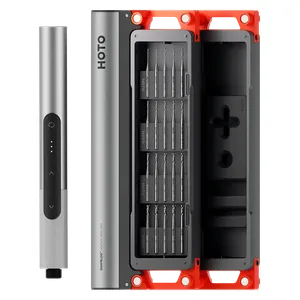 طقم دريل كهربائي HOTO صغير - محرك Brushless - عدد 20 قطعة - سرعة قابل للتعديل - إضاءة LED