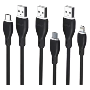 كيبل اولي 3 في 1 - I cable 2 - 1 متر - اسود