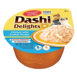  Inaba Dashi Delights Chicken with Scallop Recipe Cat Food - 70g 