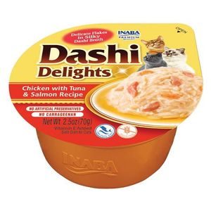  Inaba Dashi Delights Chicken with Tuna & Salmon Recipe Cat Food - 70g 