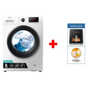 Hisense WFQP8012WS - 8Kg - 1200RPM - Front Loading Washing Machine - White + Electric Fryer + Carbon Heater 