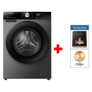  Hisense WF3S1043BT - 10.5Kg - 1400RPM - Front Loading Washing Machine - Gray + Electric Fryer + Carbon Heater 