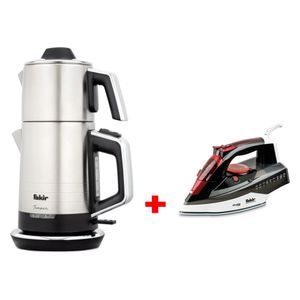  Fakir Temper - Tea Maker - Steel + Fakir SKY GO - Steam Iron - Red 