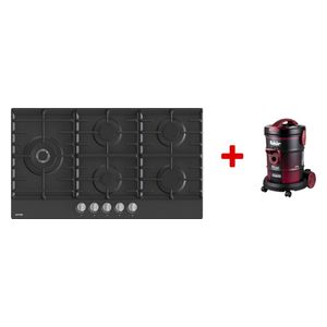  Gorenje GW951MB - 5 Burners - Built-In Gas Cooker - Black + Fakir Drum Vacuum 