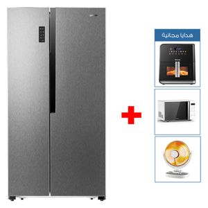  Gorenje NRS9182MXUK - 20ft - French Door Refrigerator - Silver + Microwave + Electric Fryer + Carbon Heater 