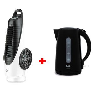  Fakir TVL90 - Stand Fan - White + Fakir WK1000 - Kettle - Black 