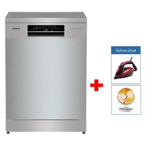  غسالة صحون جورنجي - 16 سيت - GS643D60X - سلفر + مكواة بخارية + مدفأة كاربون 