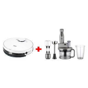  Fakir Robert RS 770 - Robot Vacuum Cleaner - White + Fakir MR CHEF QUADRO - Food Processor - Gray 
