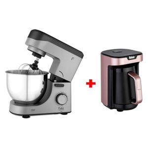  Fakir ARYA - Bowl Mixer - 5L - 6 Speed - Gray + Fakir Kaave Mono - Coffee Maker - Rose 