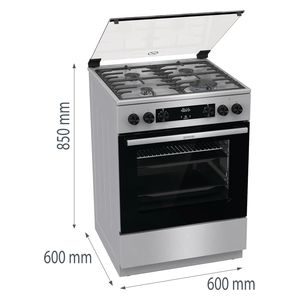  Gorenje GK6C62XA - 4 Burners - Gas Cooker - Stainless Steel 