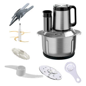 محضّر طعام كهربائي - بسعة 5 لتر - بقوة 600 واط - سلفر