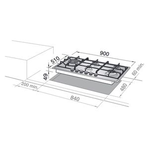  طباخ داخلي غازي ديلونجي - 5 مشاعل - NSL590DX/017X - ستانلس ستيل 