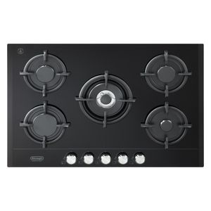  Delonghi SLF575CGBK/004H - 5 Burners - Built-In Gas Cooker - Black Glass 
