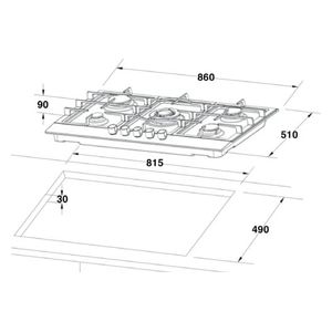  طباخ داخلي غازي ديلونجي - 5 مشاعل - NSL590X/012X - ستانلس ستيل 